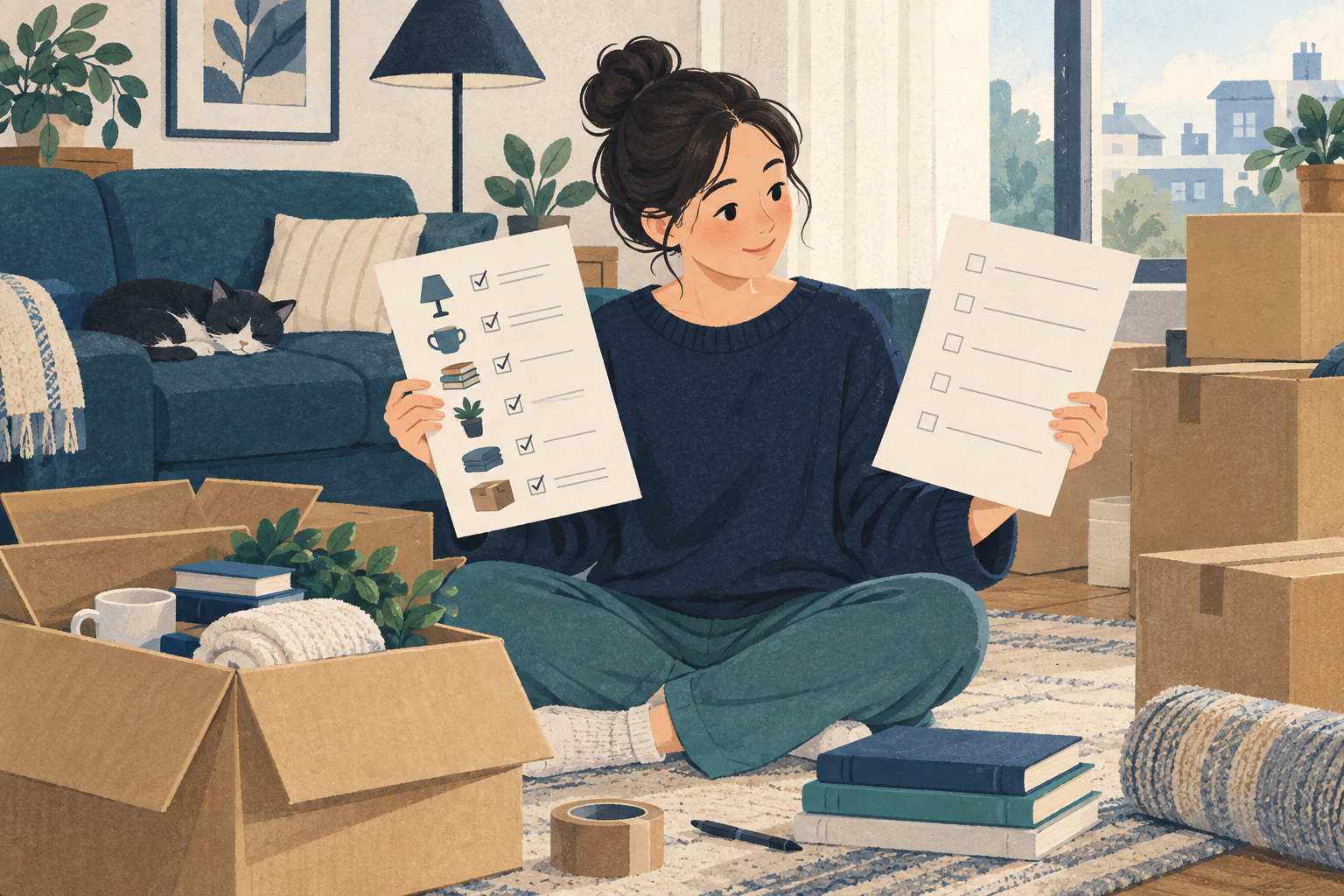 이사 견적 후 짐이 늘었다면: 변경 목록을 보내는 방법 관련 설명용 삽화